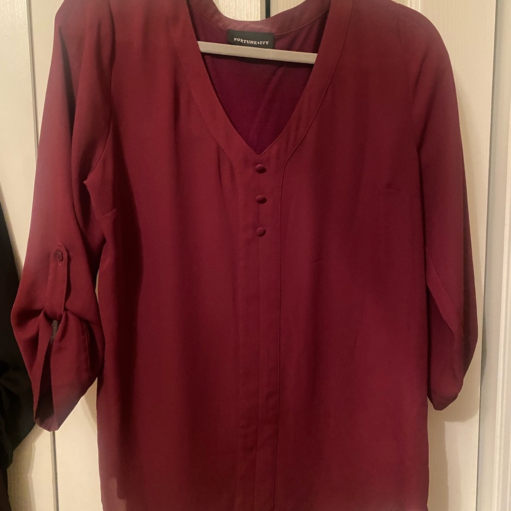 Burgundy Button Down Shirt
